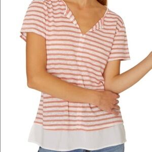 Sanctuary Orange/Cream Striped Uptown Lined Top